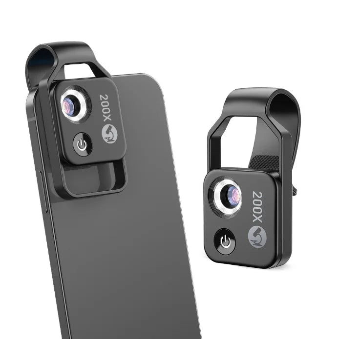 ZOMMIXA: 200X HD Pocket Microscope with LED Light & Phone Clip